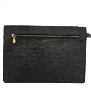 Louis Vuitton Pochette Epi Ghien Zip Pouch Clutch Noir Black
